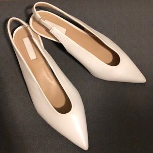 White slingback heels